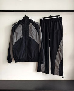 Conjunto Deportivo Personalizado con Bloques de Color, Bordado, Reflectante 3M, Chaqueta con Cremallera, Cortavientos, Traje Deportivo de Nailon para Hombre - Product Image 3