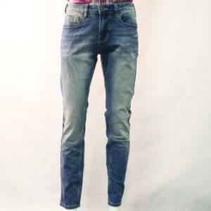 กางเกงยีนส์เดนิมผู้ชายสั่งทำโลโก้ได้ คุณภาพสูง ผ้าฝ้ายเดนิมแท้ 100% ทรงสแต็ค ขายพร้อมบริการ OEM - Product Image 1