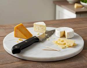 Planche à découper en marbre naturel de qualité alimentaire pour une préparation alimentaire hygiénique en cuisine - Product Image 1