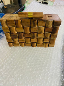 Bolsos de Mano y Bolsos Tote de Madera Pulida Ecológicos de Estilo Natural para Mujer de United Trade World, Forma Redonda, Decoración del Hogar - Product Image 6