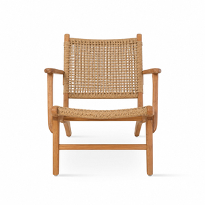 Fauteuil lounge rétro en teck massif au design vintage élégant, idéal pour hôtels, complexes hôteliers, patios et utilisations extérieures. - Product Image 3