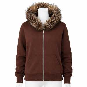 Sudadera corta de felpa con capucha, personalizada, de alta calidad, en tejido French Terry de 450 g/m², algodón grueso, corte holgado, con pedrería y estampado DTG. - Product Image 5