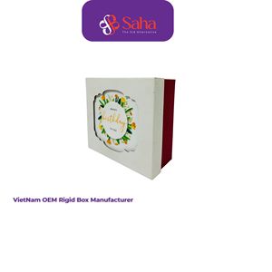 Caja Rígida de Regalo de Cumpleaños de Lujo Personalizada OEM, Elegante Caja Cuadrada de Cartón con Flores, Fabricante Vietnamita de Cajas de Empaque para Bodas y Fiestas - Product Image 5