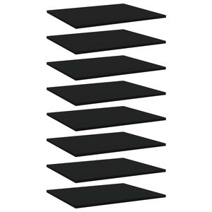 Set di 8 Mensole da Parete Standard Semplici in Legno Ingegnerizzato Nero per Organizzazione Casa e Ufficio - Product Image 1