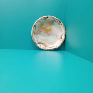 Bol de service en résine rouge et blanc, fait main, sans plomb, poli, avec motif marbré aquamarine, pour les fêtes - Product Image 2