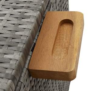 Scatola portaoggetti Patio in 47.2 grigio chiaro "x 25.6" x 24 "in Poly Rattan - Product Image 6