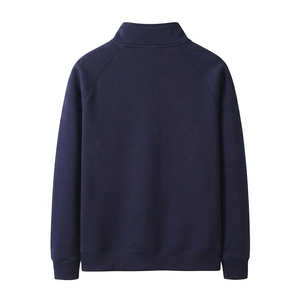 Nouveau style Sweat-shirt à demi-zip vierge personnalisable avec logo pour homme, en coton épais 100%, col montant, streetwear, pull à manches longues - Product Image 2