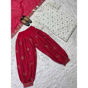 Conjunto de ropa de fiesta de diseñador para mujer Top Patiala Salwar Dupatta - Product Image 4