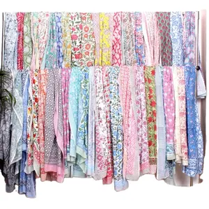 Pareo de tela de gasa suave para playa, Pareo con estampado de bloque de mano indio, Sarong, elegante - Product Image 1