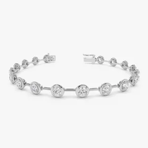 Pulsera de tenis vintage TISHYA DIAMOND para mujer, con diamantes simulados de corte redondo cultivados en laboratorio de 8 quilates, chapada en oro amarillo de 14 quilates - Product Image 5