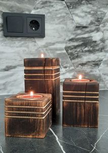 Luxury Wooden Candle <b>Stand</b> Handcrafted Wooden <b>Tea</b> Light Candle Holder for Home Office Hotel Restaurant Decoration - Product Image 3