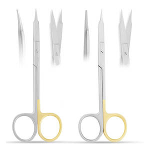 Ciseaux chirurgicaux droits et courbés en acier inoxydable, lot de deux, 13 cm, lame dentelée Super Cut, coupe précise des gencives - Product Image 5