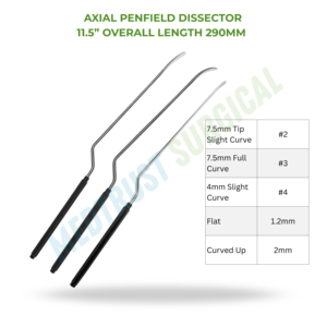 Disector Axial Penfield de 11.5 Pulgadas (290 mm), Instrumento Quirúrgico para Cirugía de Columna Vertebral, Herramienta de Disección de Tejidos Quirúrgicos - Product Image 2