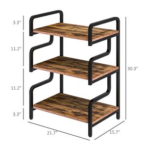 Scaffale Metallico a 3 Ripiani Autoportante per Arredamento Ufficio - Supporto per Stampante - Product Image 2