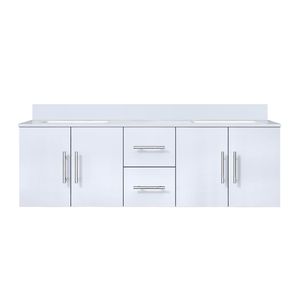 Bianco lucido 60 In. W X 22 In. D doppio bagno vanità 22 colta in marmo Top bagno vanità - Product Image 1