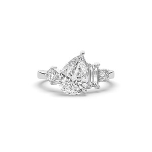 Anillo de Lujo para Mujer con Diamante Cultivado en Laboratorio de Corte Brillante en Forma de Pera de 2.60 Quilates, Oro Sólido de 14K, Certificado IGI - Product Image 3