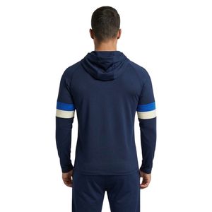 Navy White Stripe Durable Mens Gym <b>Hoodie</b> Cotton Polyester Blend Soft Comfortable Relaxed Fit Hooded Collar <b>Long</b> <b>Hoodies</b> - Product Image 3