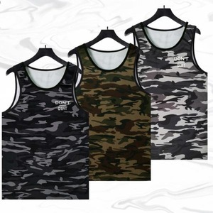 Custom Men's Plus Size Polyester/Cotton Anti-Pilling Heat-Transfer Printed Tank Tops Summer Sweat <b>Vest</b> Knitted <b>Stringer</b> Square - Product Image 3