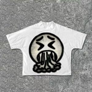 Personalizado DTG impresión hombres Boxy Fit Crop camiseta de talla grande de gran tamaño Drop Shoulder 2 Panel Boxy Tee Unisex 100% algodón hombres camisetas - Product Image 2