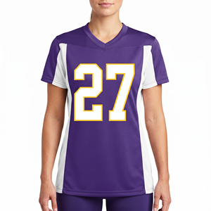 Camiseta de Fútbol Transpirable al por Mayor para Mujer, Camiseta de Entrenamiento de Fútbol para Mujer, Camiseta de Fútbol con Cuello en V Ligera para Mujer - Product Image 1