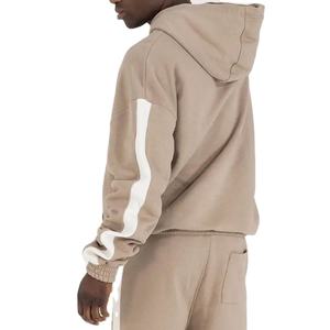 Personalizado bordado Puff impresión llano 500GSM 480GSM 70% algodón 30% poliéster forro polar de gran tamaño Boxy recortado hombres sudaderas con capucha - Product Image 4