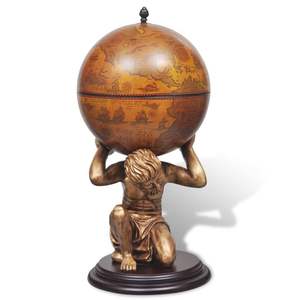 Porte-bouteilles Globe Bar Atlas Design 16,5"x16,5"x33,5" – Support élégant pour le rangement du vin - Product Image 3