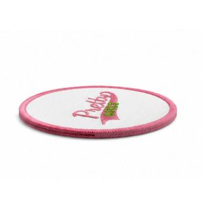 Patch brodé en chenille à motifs floraux rose et vert, badge décoratif en tissu pour vêtements, vestes, sacs et créations artisanales - Product Image 4