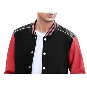 Top Trending High Street Men 100% Cotton Stand Collar Front Brown Blank Casual Letterman Winter Varsity Jackets for Bulk Sale - Product Image 3