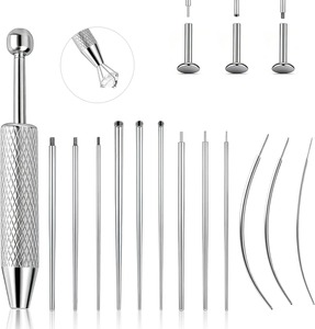 <b>Piercing</b> Taper Ball Grabber Tool for Changing Jewelry Stainless Steel Flat Back Earring Applicator <b>Piercing</b> <b>Kit</b> for EarNose - Product Image 1