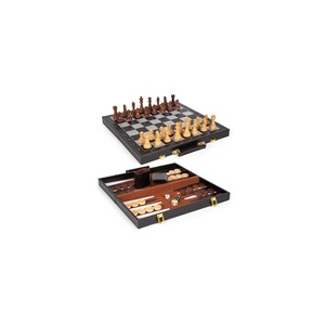 Acacia Wood 3-in-1 Chess Checkers <b>Backgammon</b> <b>Set</b> Wholesale | Handcrafted Board Game - Product Image 3