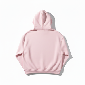 Sudadera con Capucha Oversize Rosa con Logotipo Personalizado, de Algodón Grueso y Felpa, Estilo Urbano Unisex, Hombros Caídos, Lisa - Product Image 2