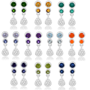 Pendientes Colgantes de Plata de Ley 925 con Gema de Cornalina Roja Redonda Facetada, Pendientes Finos para Cumpleaños, Regalos de Joyería para Mujer - Product Image 6