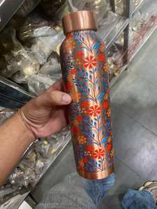 Printed Pure Copper Water <b>Bottle</b> Floral Vine Design Leak Proof Ayurvedic Drinking <b>Bottle</b> Reusable Copper <b>Flask</b> for Home Office - Product Image 6