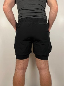 Pantalones Cortos Deportivos Personalizados al por Mayor para Hombre, 2 en 1, Color Sólido Personalizado, Compresión, Secado Rápido, para Correr, Entrenamiento, Gimnasio, Fitness - Product Image 3