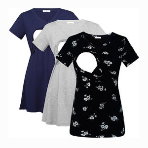 Soft Durable Nursing Tops Women Breastfeeding Shirts Eco Friendly Lightweight Maternity Apparel <b>Comfortable</b> Pregnancy Tshirts - Product Image 1
