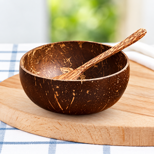 Tazón de Cáscara de Coco Orgánico para Servir Alimentos / Producto Ecológico Hecho a Mano para Comer / Solución Sin Plástico / Ms. Alina - Product Image 1