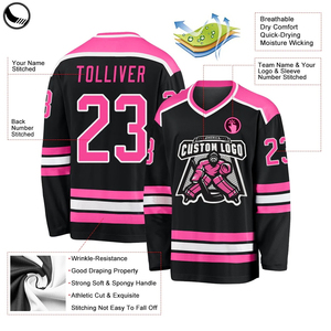 New Popular Plain Ice Hockey Uniform High Quality Best Design Adult Breathable Quick Dry Custom Logo Polyester/Cotton - Product Image 2