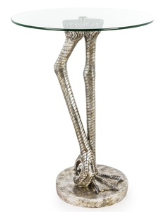 Brass Bird Leg <b>Side</b> <b>Table</b> Glass Top Antique <b>Gold</b> Finish Shape Fully Assembled Luxury Designer Metal Furniture Modern Living - Product Image 2