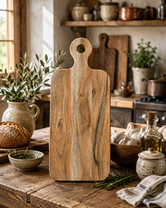 Planche à découper rectangulaire en bois personnalisée avec poignée en bois, écologique, réutilisable, pour la cuisine, épaisseur 1,5 cm, usage domestique - Product Image 2