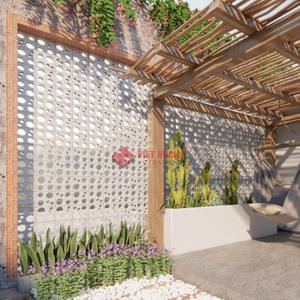 Carreaux pleine masse Breeze Cement Block du Vietnam pour murs intérieurs décoratifs et d'accentuation, couleur blanche - Product Image 3