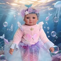 Poupée Reborn Fille Sirène Hivernale Babeside 17 Pouces, Corps en Vinyle et Tissu Réaliste, Mini Jouet Doux