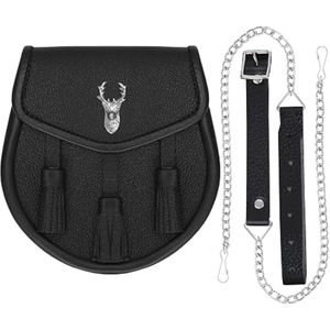 Pochette de kilt écossais en cuir véritable sur mesure, sac des Highlands en cuir véritable, motif celtique en relief, fabrication artisanale traditionnelle, OEM - Product Image 1