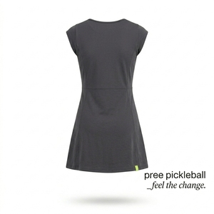 Pickleball Women's Sleeveless Sports Dress O Neck Knitted Quick Dry Above <b>Knee</b> Length regular fit four way stretch activewear - Product Image 3