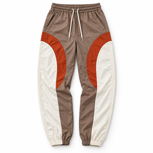 Conjunto de Sudadera con Capucha y Pantalones Cortos Cortavientos Personalizados para Hombre con Bloques de Color, Fabricante OEM, Chaqueta Cortavientos de Nylon con Paneles, Chándal Deportivo Activo - Product Image 6