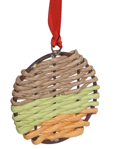 Ornement de Noël suspendu en forme de cœur en rotin et tapis, moderne, durable, imperméable, directement de l'usine, pour décoration intérieure/extérieure - Product Image 3