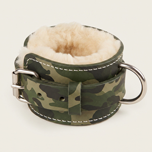 Sangle de cheville en cuir camouflage pour haltérophilie, avec boucle en D pour machine à câble, idéale pour la gym et l'exercice - Product Image 1