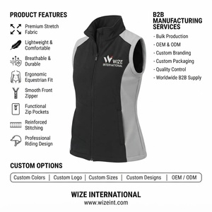 Best Selling Corduroy Spandex Pullover Pattern Horse Riding <b>Gilet</b> Vest Lightweight Sleeveless Quilted Rider Puffer Training - Product Image 6