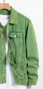 แจ็กเก็ตยีนส์ผู้ชายขอบเสื้อเปิดกระดุมปิดทรงหลวมสไตล์ลำลอง - Product Image 4