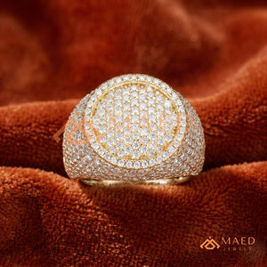 <b>Mens</b> Gold Tone Moissanite Diamond Round <b>Ring</b> Hip Hop Statement Jewelry Fashion <b>Ring</b> for <b>Men</b> Daily Wear - Product Image 6