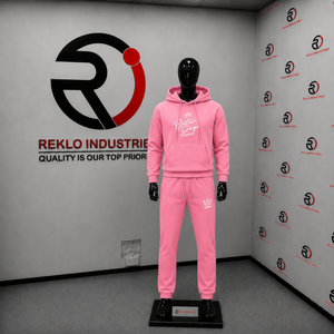 Conjunto Deportivo Personalizado Rosa para Hombre, Sudadera con Capucha y Pantalones Jogger, Logotipo Impreso, Ropa Deportiva Casual, Venta al Por Mayor OEM - Product Image 3